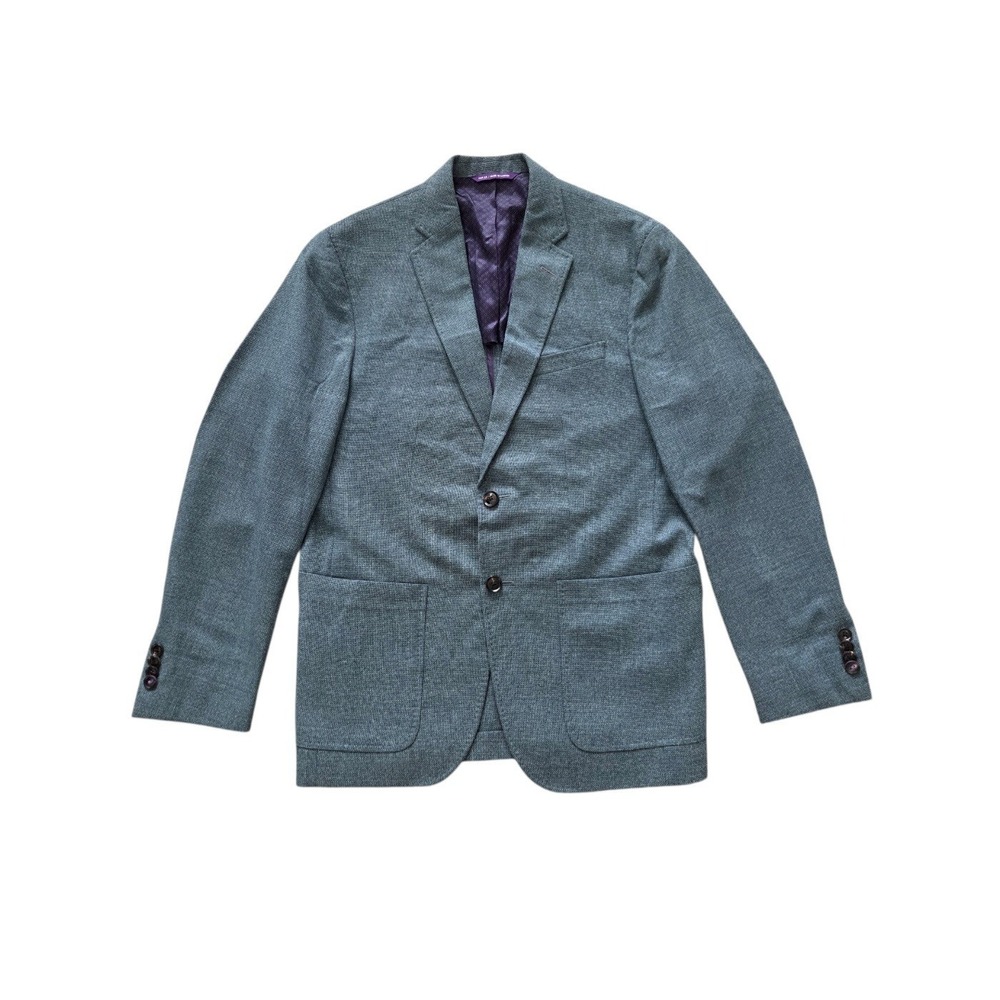 Ted Baker Endurance Mens Teal 100% Wool Blazer 38S Sport Coat Made Canada Kyle